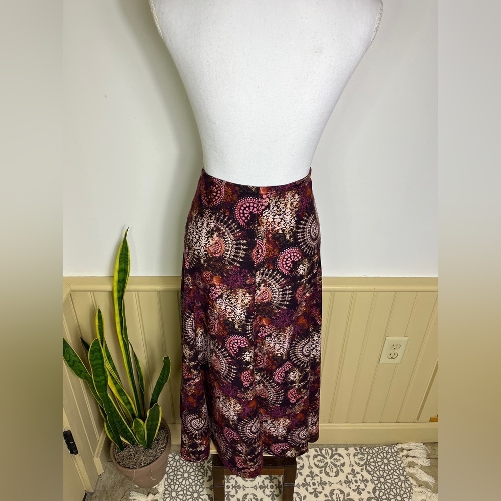 Christopher & Banks Midi Skirt 12 Y2K Fall Floral Academia Cottagecore - Picture 4 of 11